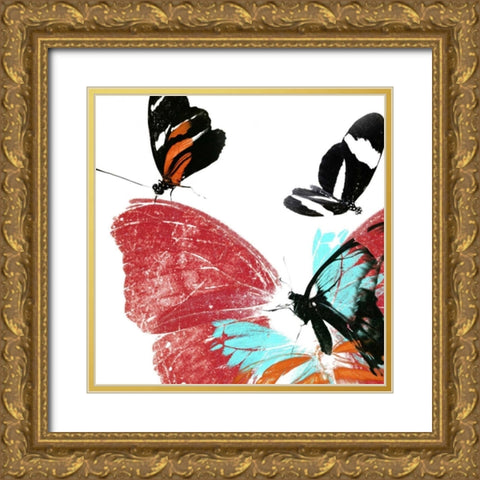 Butterflies Dance IX Gold Ornate Wood Framed Art Print with Double Matting by Project, A.