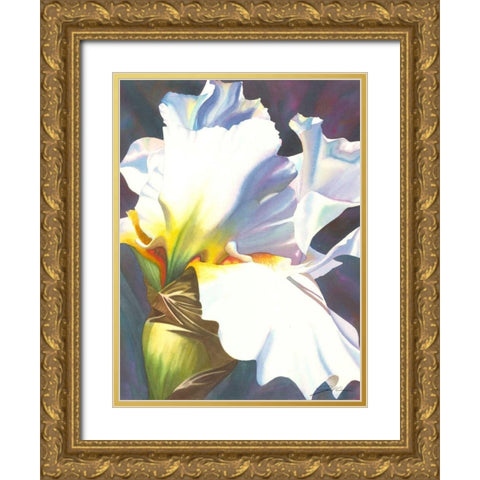 Blue Iris II Gold Ornate Wood Framed Art Print with Double Matting by Higby, Jason