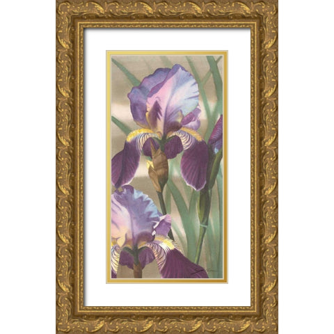 Asian Iris I Gold Ornate Wood Framed Art Print with Double Matting by Higby, Jason