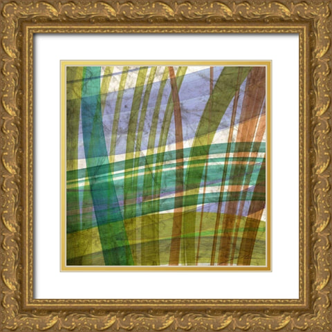 Paintstroke Tile II Gold Ornate Wood Framed Art Print with Double Matting by Higby, Jason