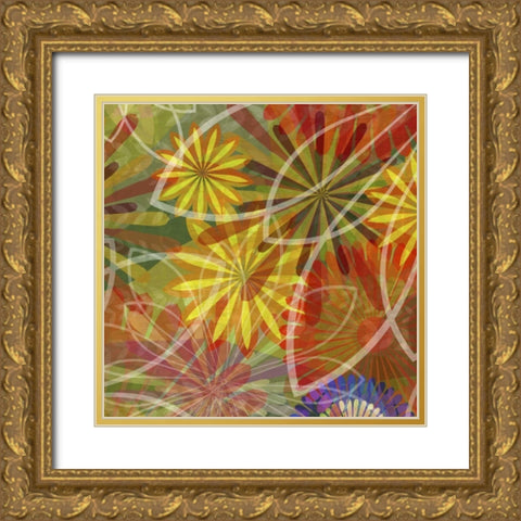 Fluoresce III Gold Ornate Wood Framed Art Print with Double Matting by Burghardt, James