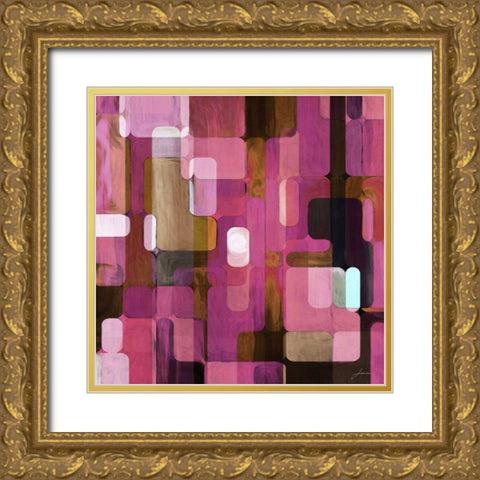 Modular Tiles IV Gold Ornate Wood Framed Art Print with Double Matting by Burghardt, James