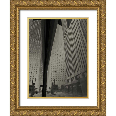 Skyrise View I Gold Ornate Wood Framed Art Print with Double Matting by Ling, Tang