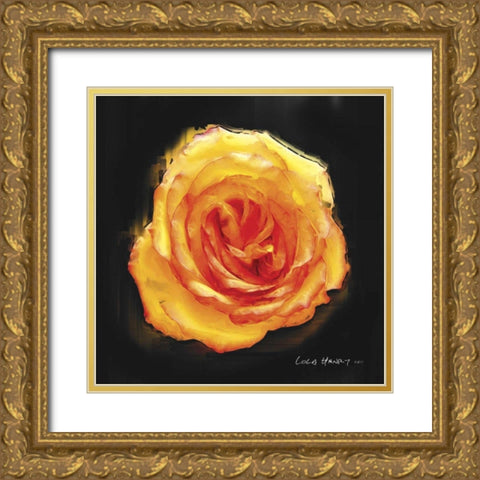 Vibrant Flower II Gold Ornate Wood Framed Art Print with Double Matting by Henry, Lola