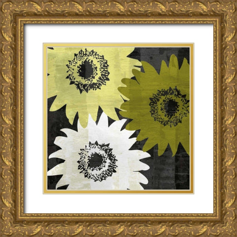 Bloomer Squares II Gold Ornate Wood Framed Art Print with Double Matting by Burghardt, James