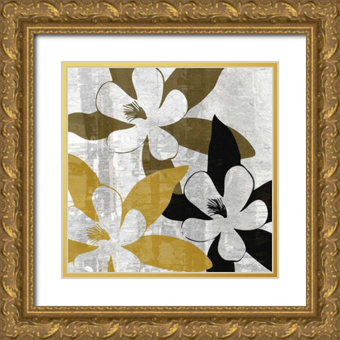 Bloomer Squares III Gold Ornate Wood Framed Art Print with Double Matting by Burghardt, James