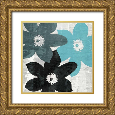Bloomer Squares XV Gold Ornate Wood Framed Art Print with Double Matting by Burghardt, James