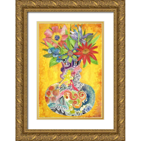 Patricia Gold Ornate Wood Framed Art Print with Double Matting by Smith, Kaeli