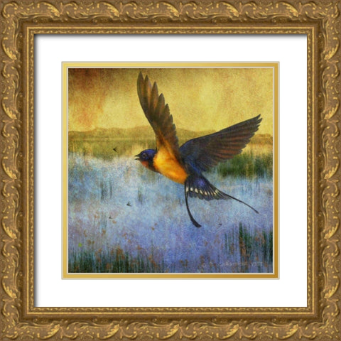 Barnswallow Gold Ornate Wood Framed Art Print with Double Matting by Vest, Chris