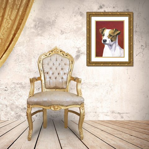 Dog Portrait-Jack Gold Ornate Wood Framed Art Print with Double Matting by Sands, Jill