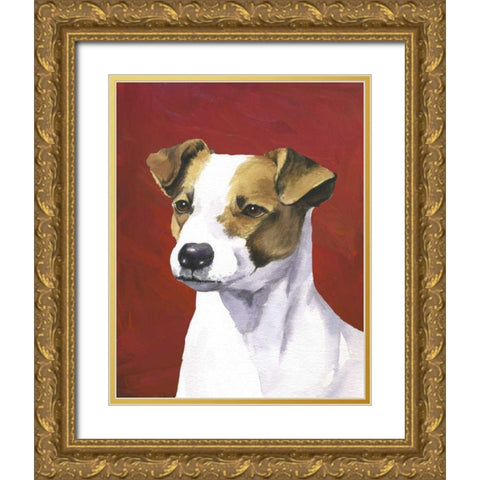 Dog Portrait-Jack Gold Ornate Wood Framed Art Print with Double Matting by Sands, Jill