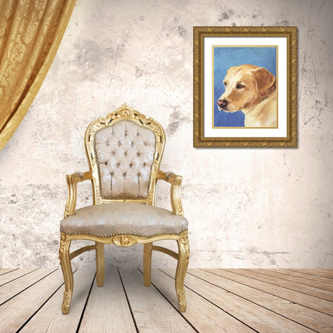 Dog Portrait-Yellow Lab Gold Ornate Wood Framed Art Print with Double Matting by Sands, Jill