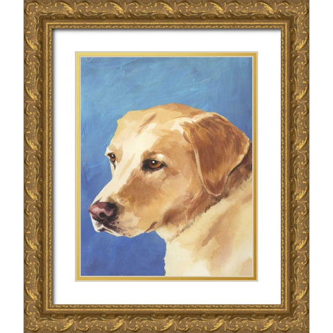 Dog Portrait-Yellow Lab Gold Ornate Wood Framed Art Print with Double Matting by Sands, Jill