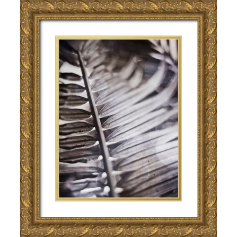 Silvery Frond I Gold Ornate Wood Framed Art Print with Double Matting by Robinson, Emily
