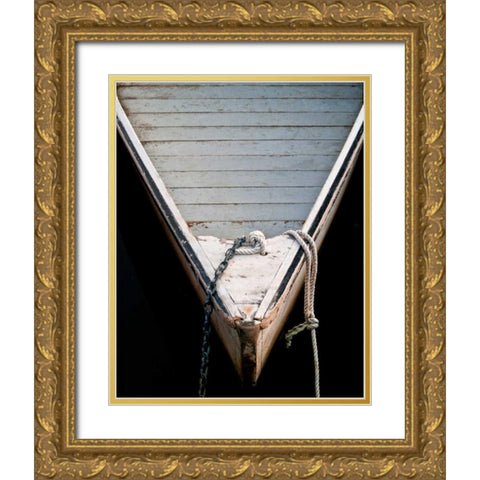 Wooden Rowboats II Gold Ornate Wood Framed Art Print with Double Matting by Perry, Rachel