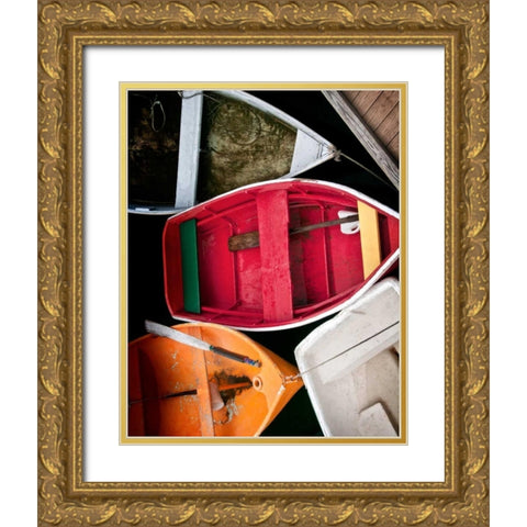 Wooden Rowboats XI Gold Ornate Wood Framed Art Print with Double Matting by Perry, Rachel