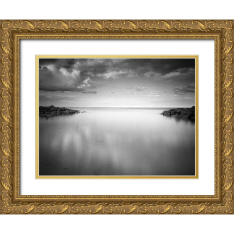 Gentle Waters Gold Ornate Wood Framed Art Print with Double Matting by Henson, Martin