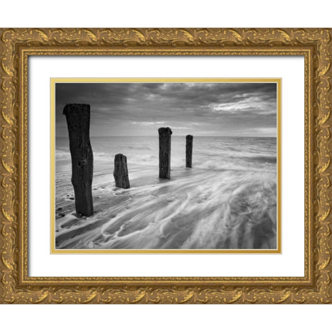 Outward Tide Gold Ornate Wood Framed Art Print with Double Matting by Henson, Martin