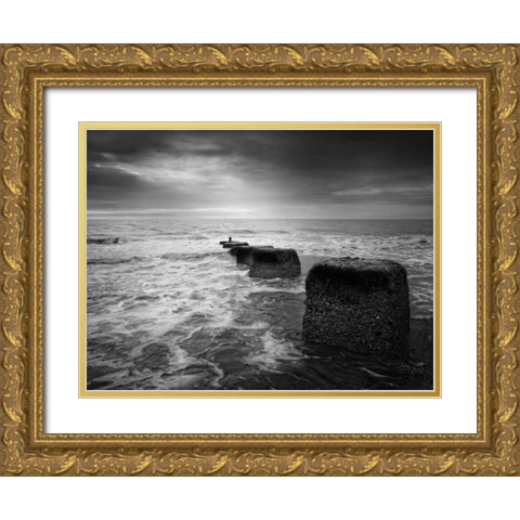 Blocks Gold Ornate Wood Framed Art Print with Double Matting by Henson, Martin