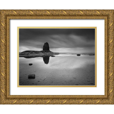 Black Nab Gold Ornate Wood Framed Art Print with Double Matting by Henson, Martin