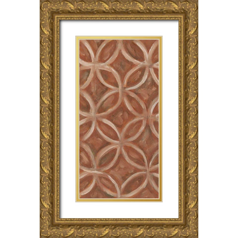 Primary Pattern III Gold Ornate Wood Framed Art Print with Double Matting by Deans, Karen