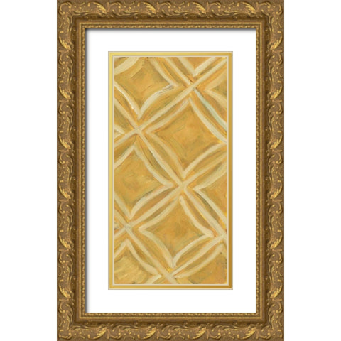 Primary Pattern VI Gold Ornate Wood Framed Art Print with Double Matting by Deans, Karen