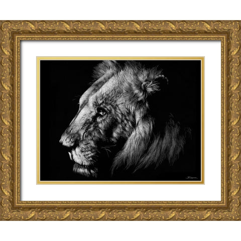Wildlife Scratchboards I Gold Ornate Wood Framed Art Print with Double Matting by Chapman, Julie T.
