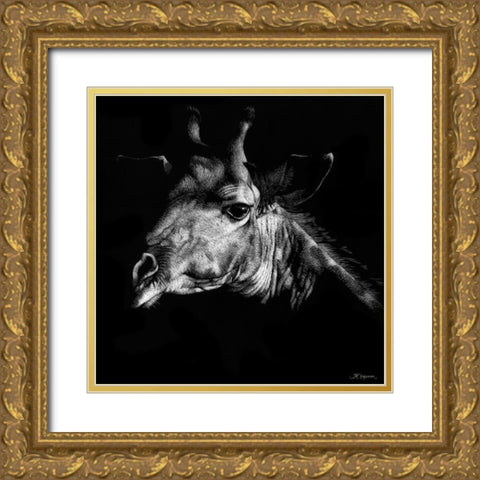 Wildlife Scratchboards VI Gold Ornate Wood Framed Art Print with Double Matting by Chapman, Julie T.