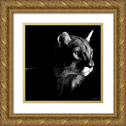 Wildlife Scratchboards VII Gold Ornate Wood Framed Art Print with Double Matting by Chapman, Julie T.