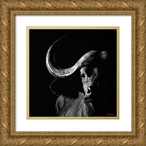 Wildlife Scratchboards VIII Gold Ornate Wood Framed Art Print with Double Matting by Chapman, Julie T.