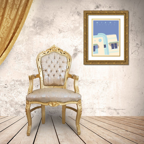 Art Deco-Miami Gold Ornate Wood Framed Art Print with Double Matting by Weiss, Richard