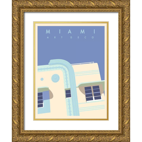 Art Deco-Miami Gold Ornate Wood Framed Art Print with Double Matting by Weiss, Richard
