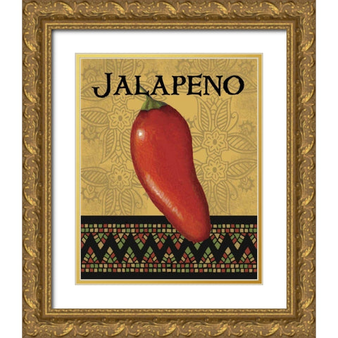 Chili Peppers I Gold Ornate Wood Framed Art Print with Double Matting by Max, Louise