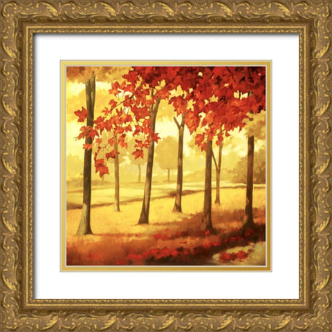Golden October I Gold Ornate Wood Framed Art Print with Double Matting by Reynolds, Graham