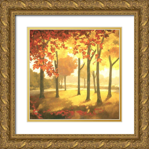 Golden October II Gold Ornate Wood Framed Art Print with Double Matting by Reynolds, Graham