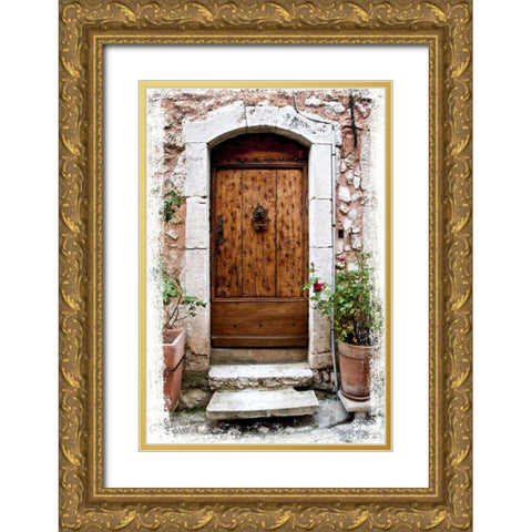 Doors of Europe V Gold Ornate Wood Framed Art Print with Double Matting by Perry, Rachel