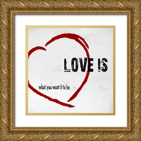 Love Is Gold Ornate Wood Framed Art Print with Double Matting by James, Andrea