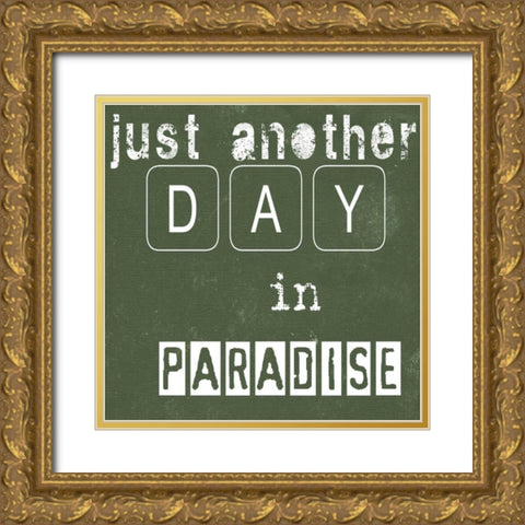 Paradise Gold Ornate Wood Framed Art Print with Double Matting by James, Andrea