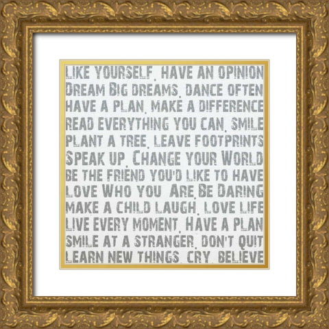 Words Gold Ornate Wood Framed Art Print with Double Matting by James, Andrea
