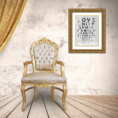 Eye Chart I Gold Ornate Wood Framed Art Print with Double Matting by James, Andrea