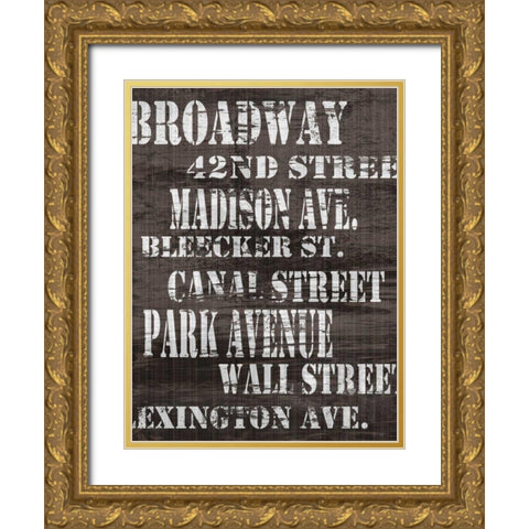 Streets of New York I Gold Ornate Wood Framed Art Print with Double Matting by James, Andrea