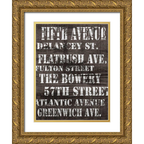 Streets of New York II Gold Ornate Wood Framed Art Print with Double Matting by James, Andrea