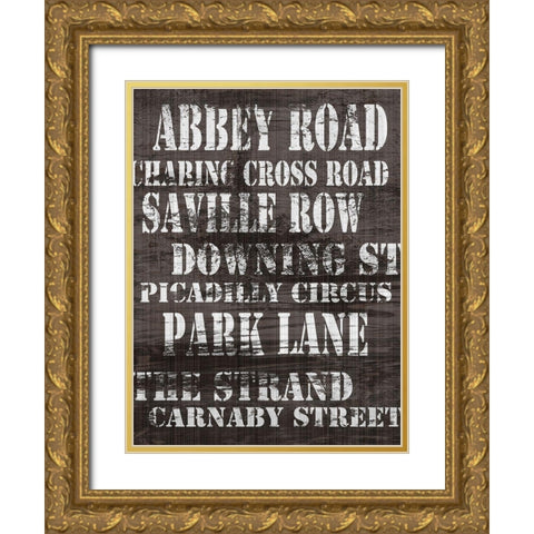 Streets of London I Gold Ornate Wood Framed Art Print with Double Matting by James, Andrea