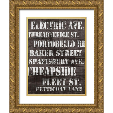 Streets of London II Gold Ornate Wood Framed Art Print with Double Matting by James, Andrea