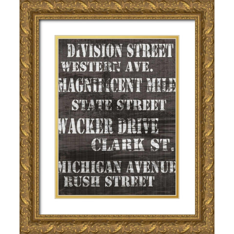 Streets of Chicago I Gold Ornate Wood Framed Art Print with Double Matting by James, Andrea