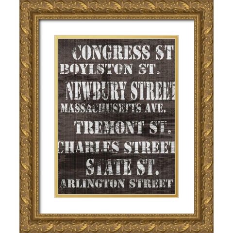Streets of Boston I Gold Ornate Wood Framed Art Print with Double Matting by James, Andrea