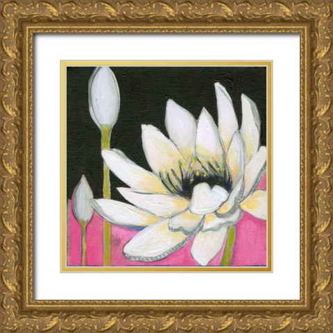 Bliss Lotus III Gold Ornate Wood Framed Art Print with Double Matting by Fuchs, Jodi