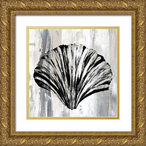 Black Shell I Gold Ornate Wood Framed Art Print with Double Matting by James, Andrea