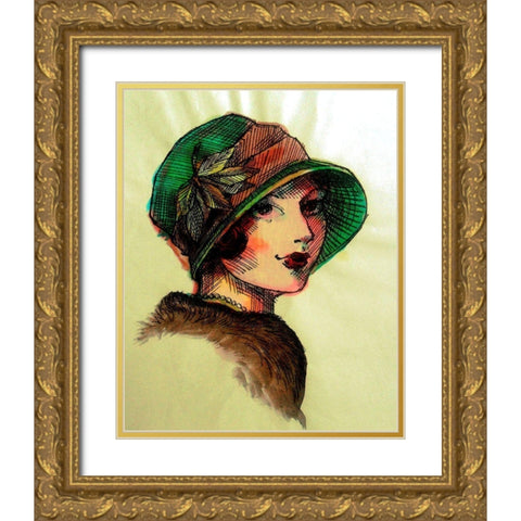 20s Girls I Gold Ornate Wood Framed Art Print with Double Matting by Harrington, Danielle