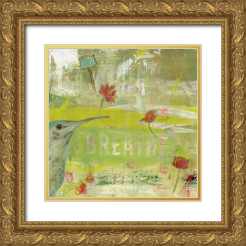 Breathe I Gold Ornate Wood Framed Art Print with Double Matting by Fuchs, Jodi